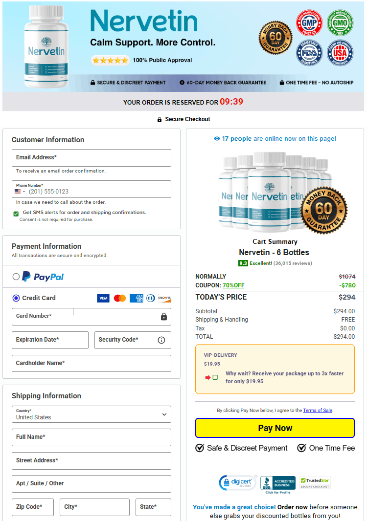 Nervetin order form